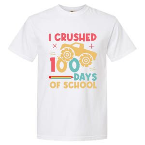 I Crushed 100 Days Of School Monster Truck Design Cute Gift Garment-Dyed Heavyweight T-Shirt