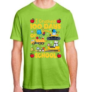 I Crushed 100 Days Of School Tee Construction Vehicle Cute Gift Adult ChromaSoft Performance T-Shirt