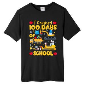 I Crushed 100 Days Of School Tee Construction Vehicle Cute Gift Tall Fusion ChromaSoft Performance T-Shirt