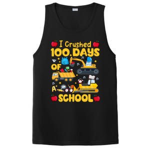 I Crushed 100 Days Of School Tee Construction Vehicle Cute Gift PosiCharge Competitor Tank