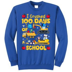 I Crushed 100 Days Of School Tee Construction Vehicle Cute Gift Sweatshirt