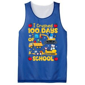 I Crushed 100 Days Of School Tee Construction Vehicle Cute Gift Mesh Reversible Basketball Jersey Tank