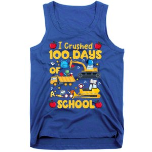 I Crushed 100 Days Of School Tee Construction Vehicle Cute Gift Tank Top