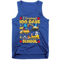 I Crushed 100 Days Of School Tee Construction Vehicle Cute Gift Tank Top