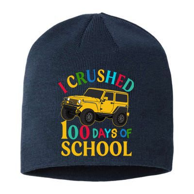 I Crushed 100 Days Of School Sustainable Beanie