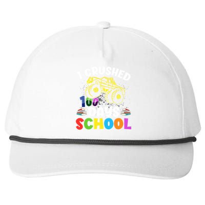 I Crushed 100 Days Of School Tees Monster Truck Great Gift Snapback Five-Panel Rope Hat