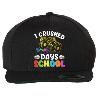 I Crushed 100 Days Of School Tees Monster Truck Great Gift Wool Snapback Cap