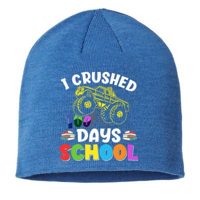 I Crushed 100 Days Of School Tees Monster Truck Great Gift Sustainable Beanie