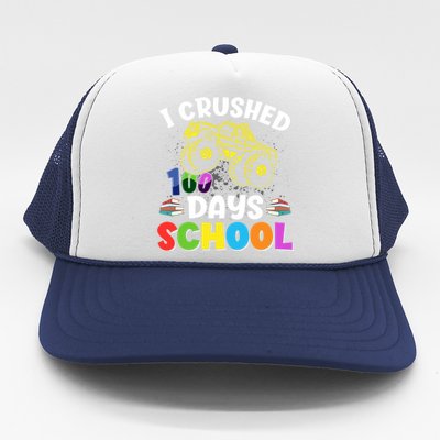 I Crushed 100 Days Of School Tees Monster Truck Great Gift Trucker Hat