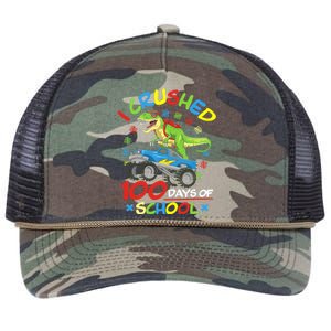 I Crushed 100 Days Of School 100th Day Of School Boys Girls Retro Rope Trucker Hat Cap