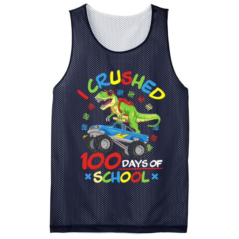 I Crushed 100 Days Of School 100th Day Of School Boys Girls Mesh Reversible Basketball Jersey Tank