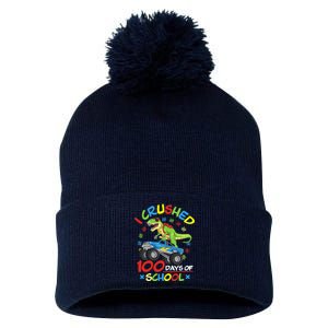 I Crushed 100 Days Of School 100th Day Of School Boys Girls Pom Pom 12in Knit Beanie