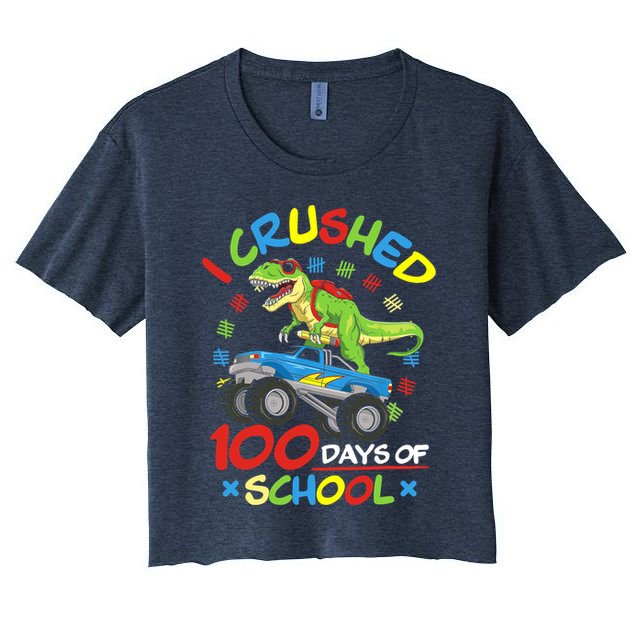 I Crushed 100 Days Of School 100th Day Of School Boys Girls Women's Crop Top Tee