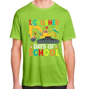 I Crushed 100 Days Of School Construction Excavator Gift Adult ChromaSoft Performance T-Shirt