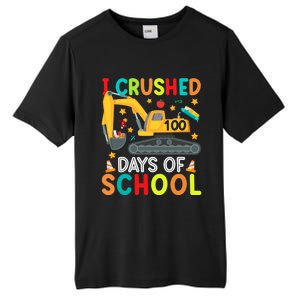 I Crushed 100 Days Of School Construction Excavator Gift Tall Fusion ChromaSoft Performance T-Shirt