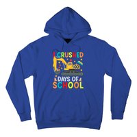 I Crushed 100 Days Of School Construction Excavator Gift Hoodie