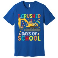 I Crushed 100 Days Of School Construction Excavator Gift Premium T-Shirt