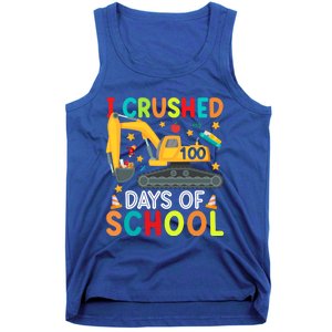 I Crushed 100 Days Of School Construction Excavator Gift Tank Top