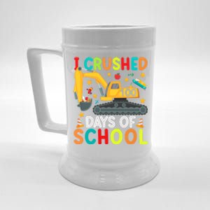 I Crushed 100 Days Of School Construction Excavator Gift Beer Stein