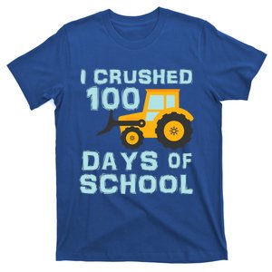 I Crushed 100 Days Of School Tractor Truck Lover Funny Gift T-Shirt