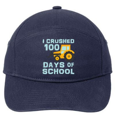 I Crushed 100 Days Of School Tractor Truck Lover Funny Gift 7-Panel Snapback Hat