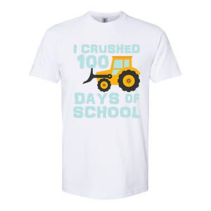 I Crushed 100 Days Of School Tractor Truck Lover Funny Gift Softstyle CVC T-Shirt