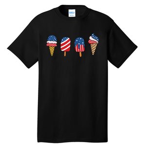 Ice Cream 4th Of July Cool Dessert Patriotic Tall T-Shirt