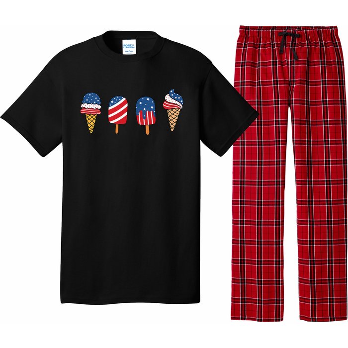 Ice Cream 4th Of July Cool Dessert Patriotic Pajama Set