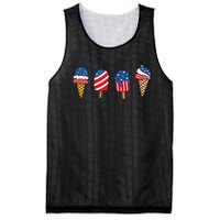 Ice Cream 4th Of July Cool Dessert Patriotic Mesh Reversible Basketball Jersey Tank