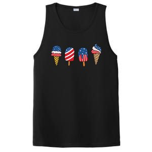 Ice Cream 4th Of July Cool Dessert Patriotic PosiCharge Competitor Tank