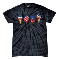 Ice Cream 4th Of July Cool Dessert Patriotic Tie-Dye T-Shirt