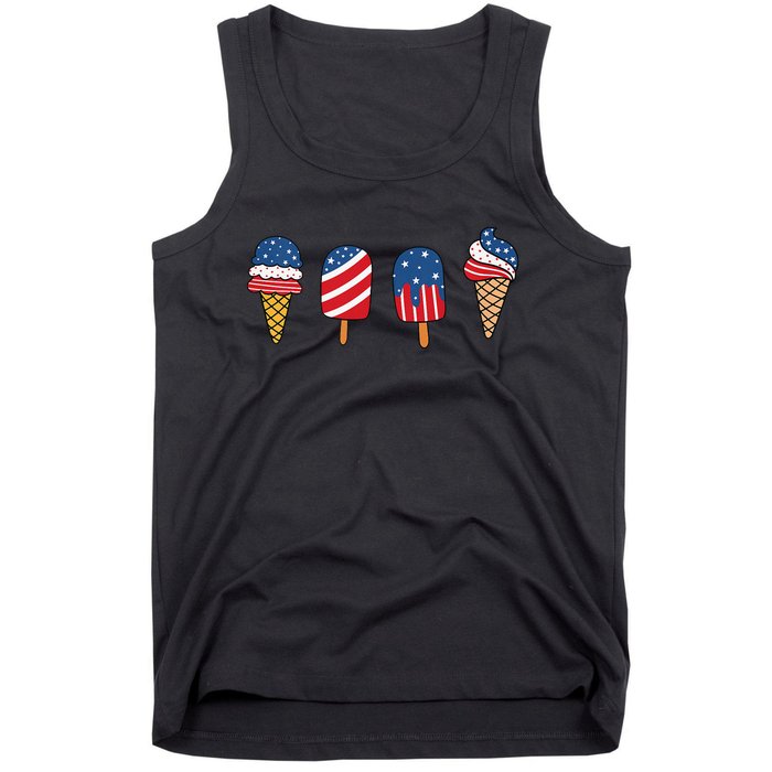 Ice Cream 4th Of July Cool Dessert Patriotic Tank Top