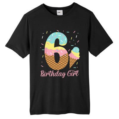 Ice Cream 6th Birthday Party Sweet 6 Years Old Tall Fusion ChromaSoft Performance T-Shirt