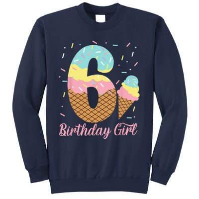 Ice Cream 6th Birthday Party Sweet 6 Years Old Sweatshirt