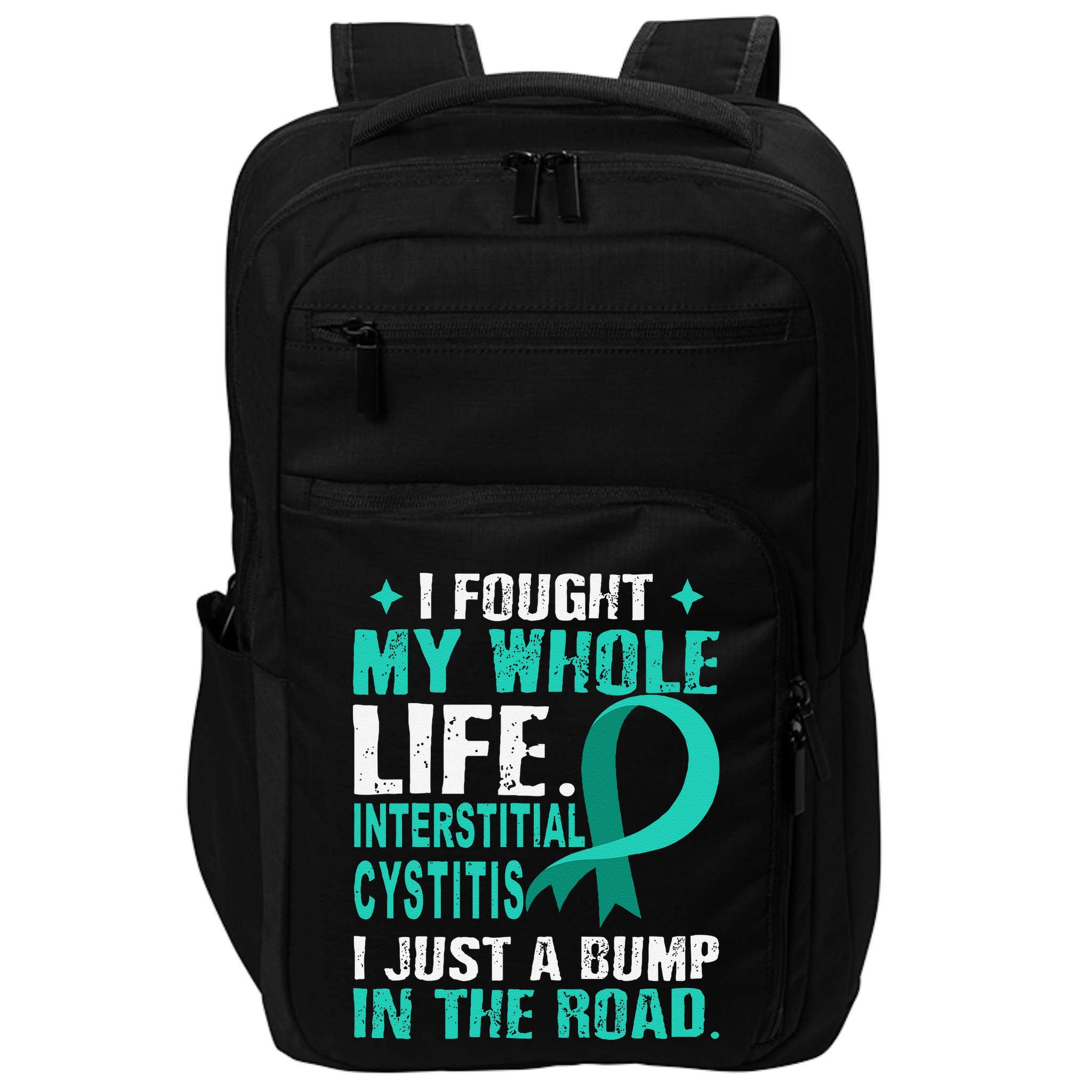 Interstitial Cystitis Awareness Teal Ribbon Support Family Impact Tech Backpack