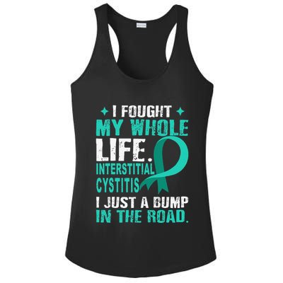 Interstitial Cystitis Awareness Teal Ribbon Support Family Ladies PosiCharge Competitor Racerback Tank