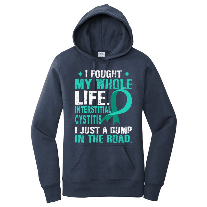 Interstitial Cystitis Awareness Teal Ribbon Support Family Women's Pullover Hoodie