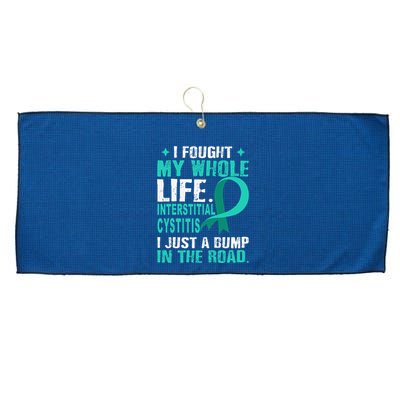 Interstitial Cystitis Awareness Teal Ribbon Support Family Large Microfiber Waffle Golf Towel