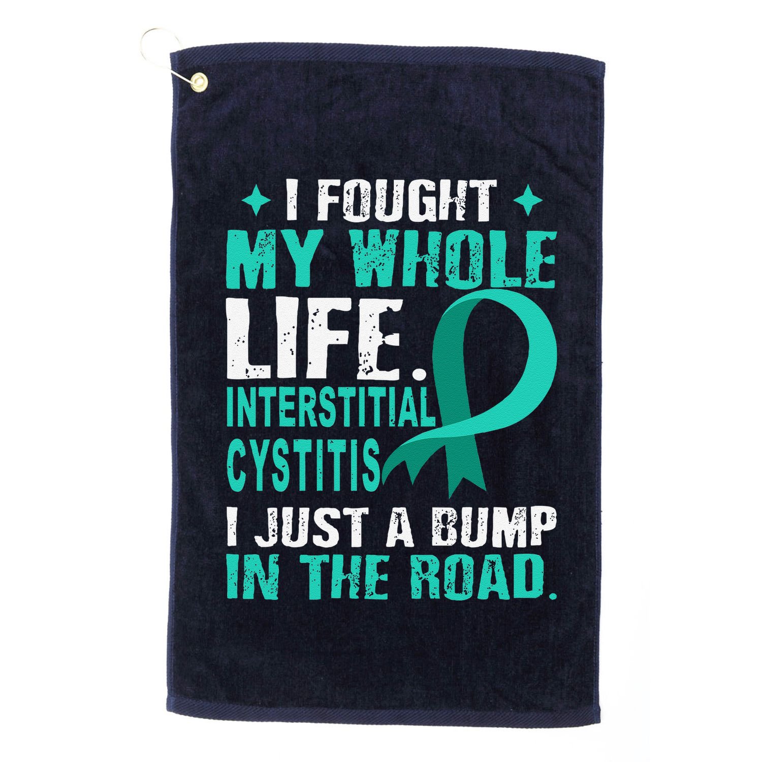 Interstitial Cystitis Awareness Teal Ribbon Support Family Golf Towel