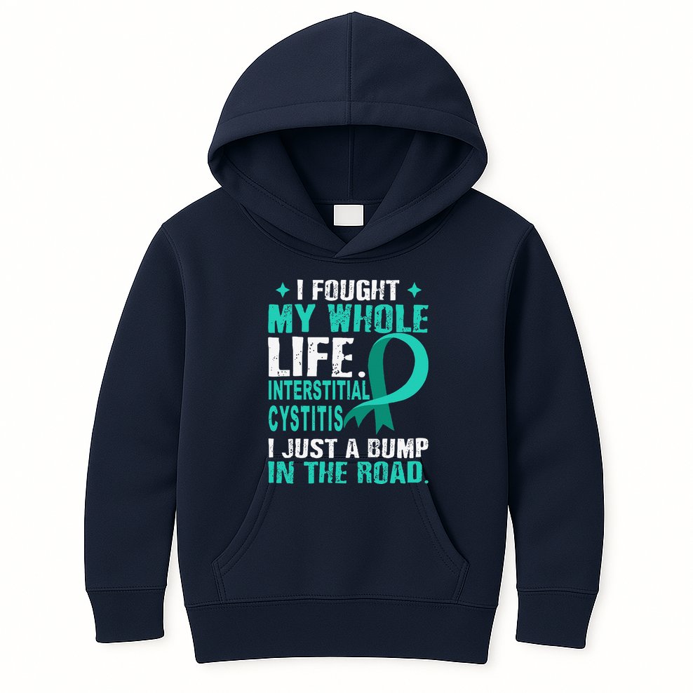 Interstitial Cystitis Awareness Teal Ribbon Support Family Kids Hoodie