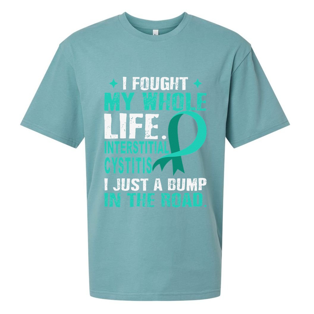 Interstitial Cystitis Awareness Teal Ribbon Support Family Sueded Cloud Jersey T-Shirt