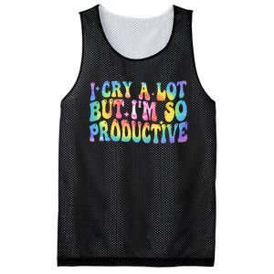 I Cry A Lot But Im So Productive Mesh Reversible Basketball Jersey Tank