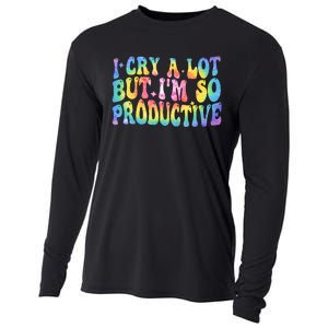 I Cry A Lot But Im So Productive Cooling Performance Long Sleeve Crew