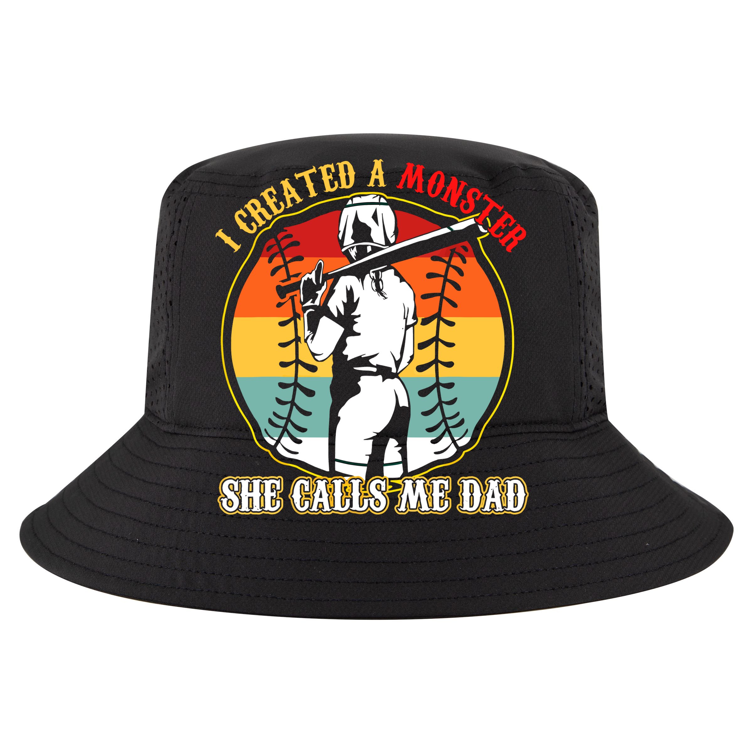 I Created A Monster She Call Me Dad Softball Baseball Lover Tall T-Shirt