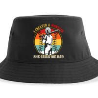 I Created A Monster She Call Me Dad Softball Baseball Lover Sustainable Bucket Hat