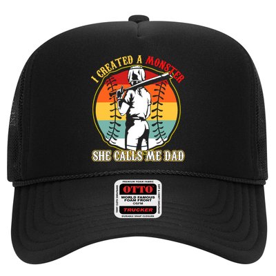 I Created A Monster She Call Me Dad Softball Baseball Lover Hat