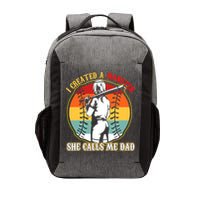 I Created A Monster She Call Me Dad Softball Baseball Lover Vector Backpack
