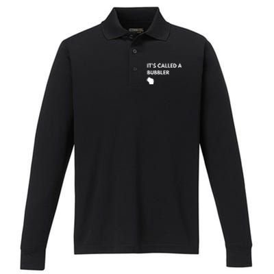 ItS Called A Bubbler Wisconsin Pride Design Performance Long Sleeve Polo