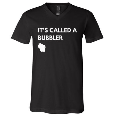 ItS Called A Bubbler Wisconsin Pride Design V-Neck T-Shirt