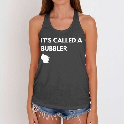 ItS Called A Bubbler Wisconsin Pride Design Women's Knotted Racerback Tank